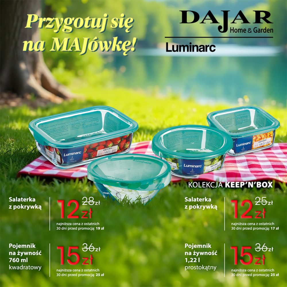 pojemniki luminarc keepnbox salaterki z pokrywka 760 ml 1,22 l